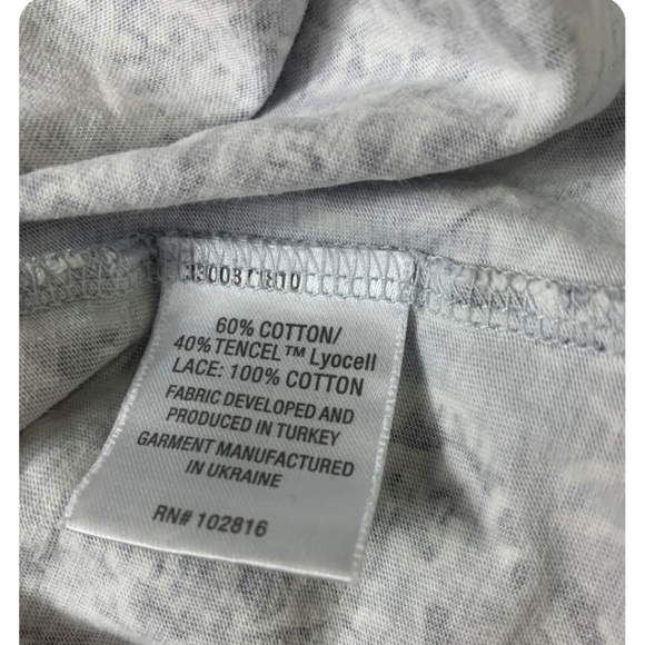 Garnet Hill sz Small Oversized Green Cotton Grey  Floral Cotton/Tencel Tunic - Picture 6 of 6